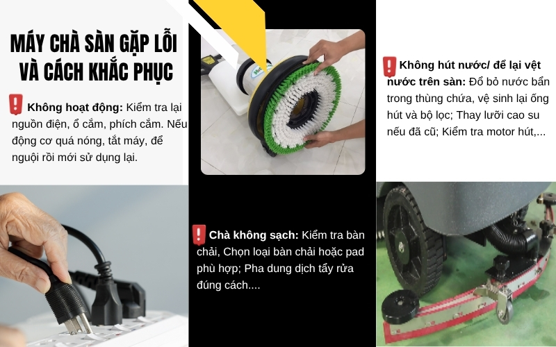 Máy chà sàn gặp lỗi và cách khắc phục